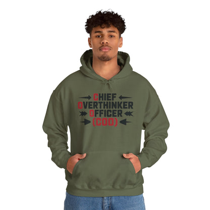 Chief Overthinker Officer Men's Hoodie, Funny COO Graphic Pullover, Sarcastic Office Humor Gift, Men's Heavy Blend™ Hooded Sweatshirt