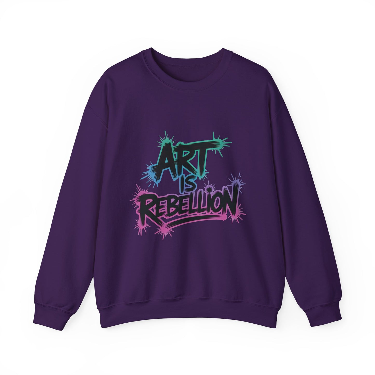 Art Is Rebellion Women's Sweatshirt, Graffiti Graphic Pullover, Bold Rebel Street Art Statement Top, Heavy Blend™ Crewneck Sweatshirt