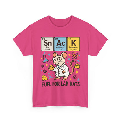Funny Womens Science T-Shirt,Periodic Table Tee, Fuel for Lab Rats Nerdy Shirt, Gifts for STEM Lovers, Quirky Science Apparel