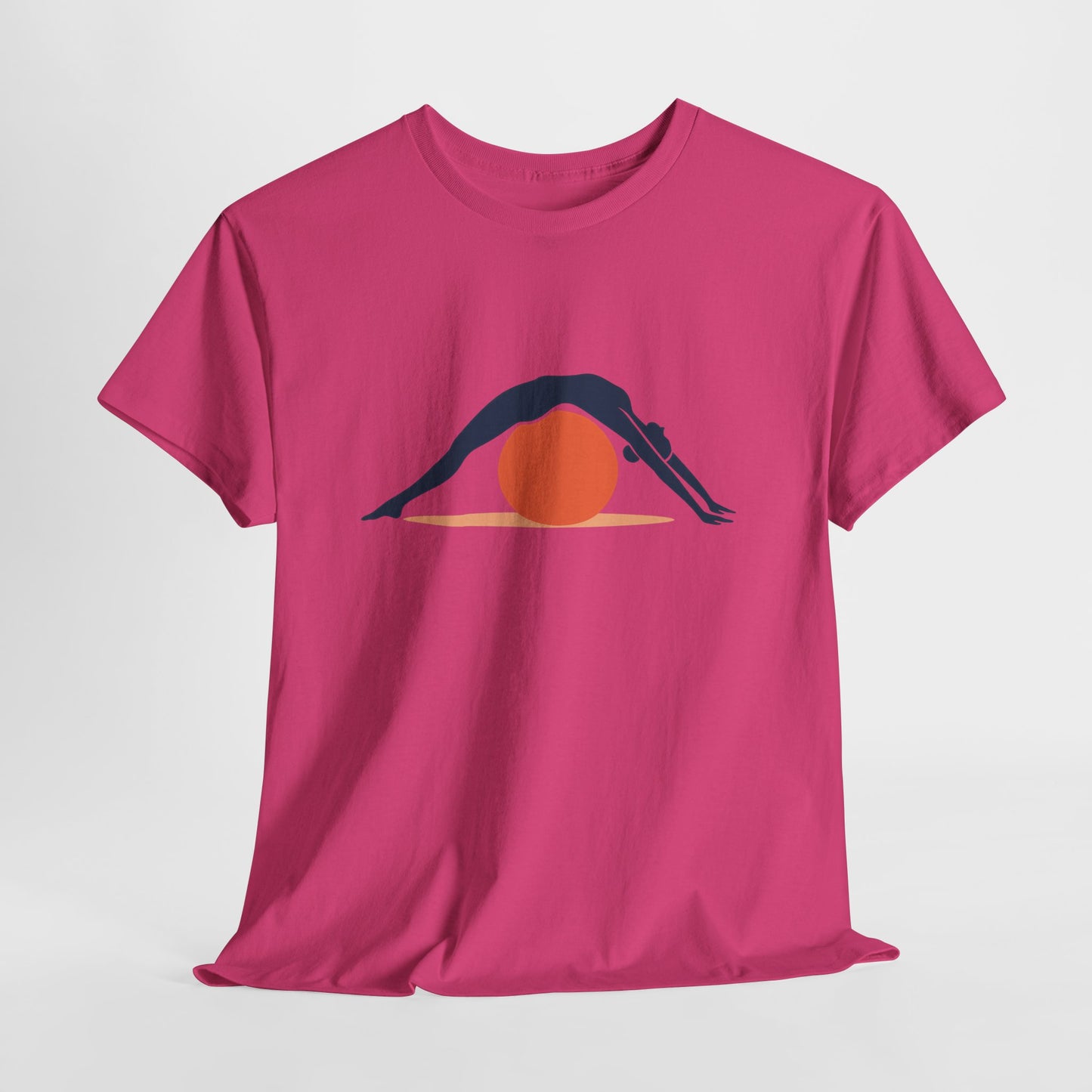 Womens Heavy Cotton Tee, Womens Pilates T-Shirt, Yoga Fitness Graphic Tee, Workout Gym Activewear Top