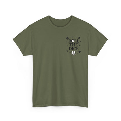 Queen of Luck Front & Back Print unisex T-Shirt, Roll the Dice Tee for Men, Vintage Gambling Shirt, Casino Gift, Poker Gift, Card Games Gift