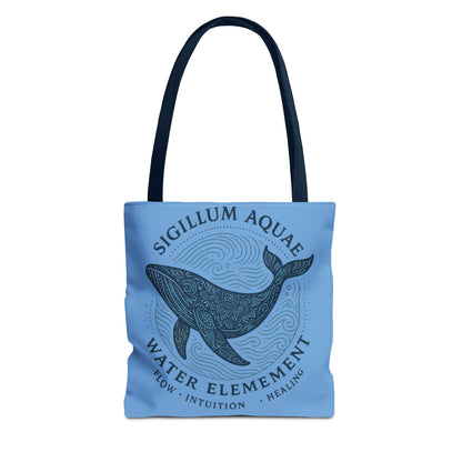Whale Water Element Tote Bag: Spiritual Gift, Eco-Friendly, Beach Bag, Yoga Accessories, Meditation Essentials, Weekender Bag, Large Bag