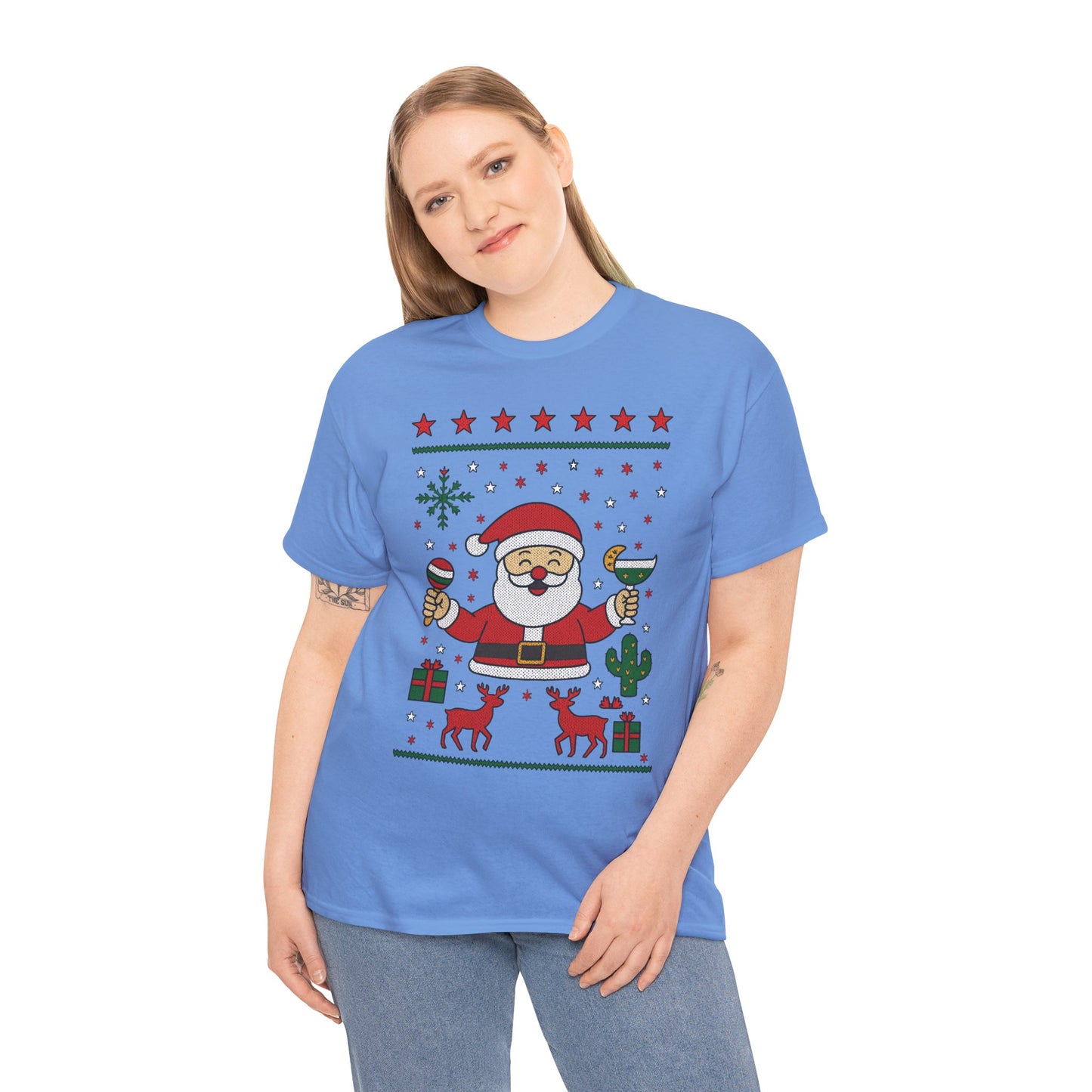Women's Funny Santa Christmas Shirt, Festive Holiday Party Tee