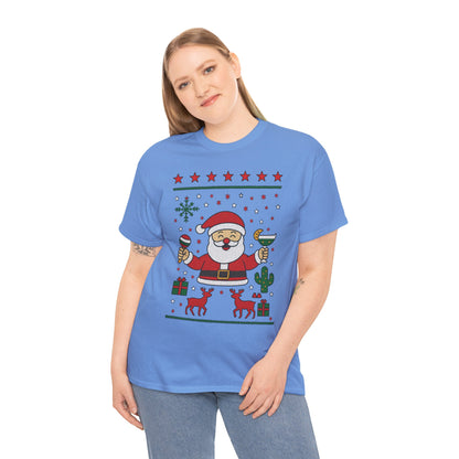 Women's Funny Santa Christmas Shirt, Festive Holiday Party Tee