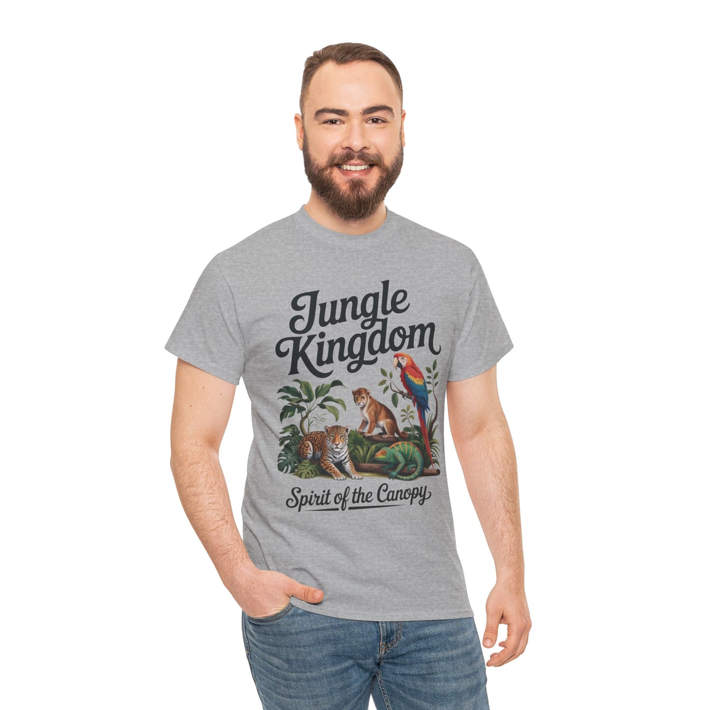 Mens Jungle Kingdom Tee - Nature Lover T-Shirt, Animal Graphic Tee, Eco-Friendly Gift, Summer Fashion, Adventure Outfit