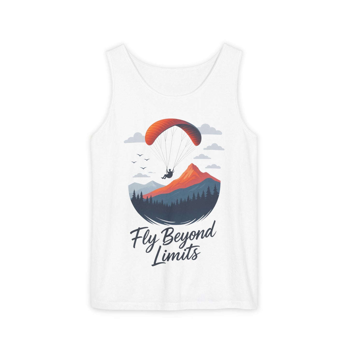 Adventure-Inspiring Fly Beyond Limits Unisex Tank Top, Summer Casual Wear, Outdoor Enthusiast Gift, Travel Apparel, Motivational Gift