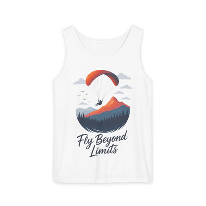 Adventure-Inspiring Fly Beyond Limits Unisex Tank Top, Summer Casual Wear, Outdoor Enthusiast Gift, Travel Apparel, Motivational Gift