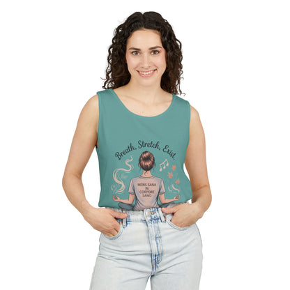 Zen Sarcastic Tank Top, Unisex Meditation Shirt, Breath Stretch Exist Tee, Yoga Apparel, Gift for Mindfulness Lovers