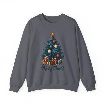 Merry Bright Christmas Sweatshirt, Cozy Holiday Pullover
