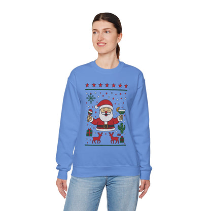 Funny Santa Women's Christmas Sweatshirt, Holiday Party Pullover