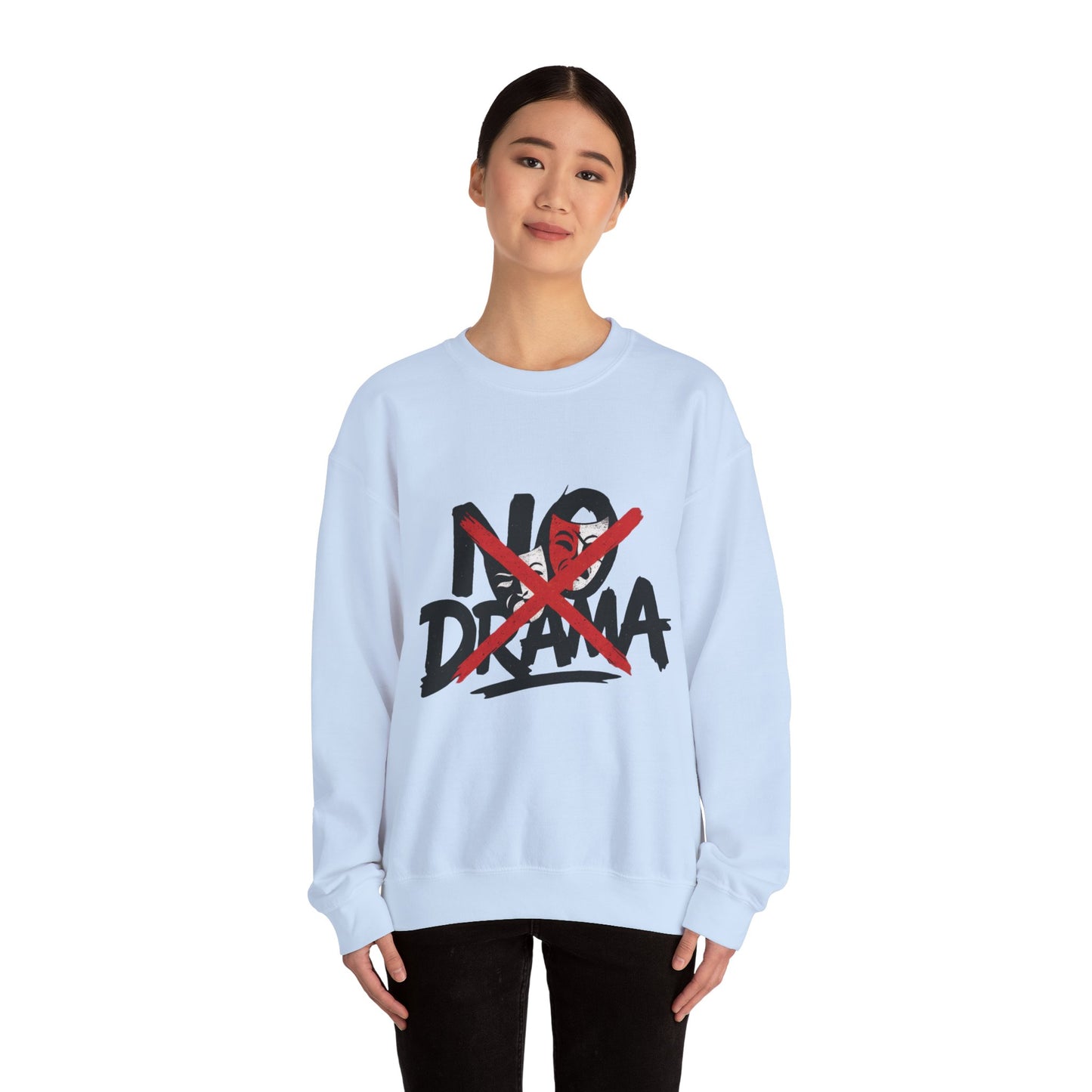No Drama Crewneck Womens Sweatshirt, Cozy Sweatshirt, Relaxed Fit Pullover, Casual Gift for Friends, Everyday Comfort Apparel