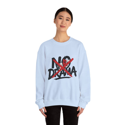 No Drama Crewneck Womens Sweatshirt, Cozy Sweatshirt, Relaxed Fit Pullover, Casual Gift for Friends, Everyday Comfort Apparel