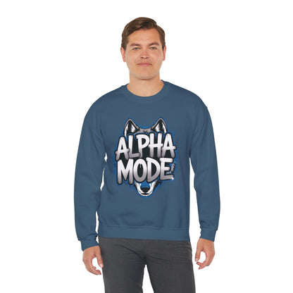 Mens Heavy Blend™ Crewneck Sweatshirt, Alpha Mode Mens Wolf Graphic Crewneck Sweatshirt