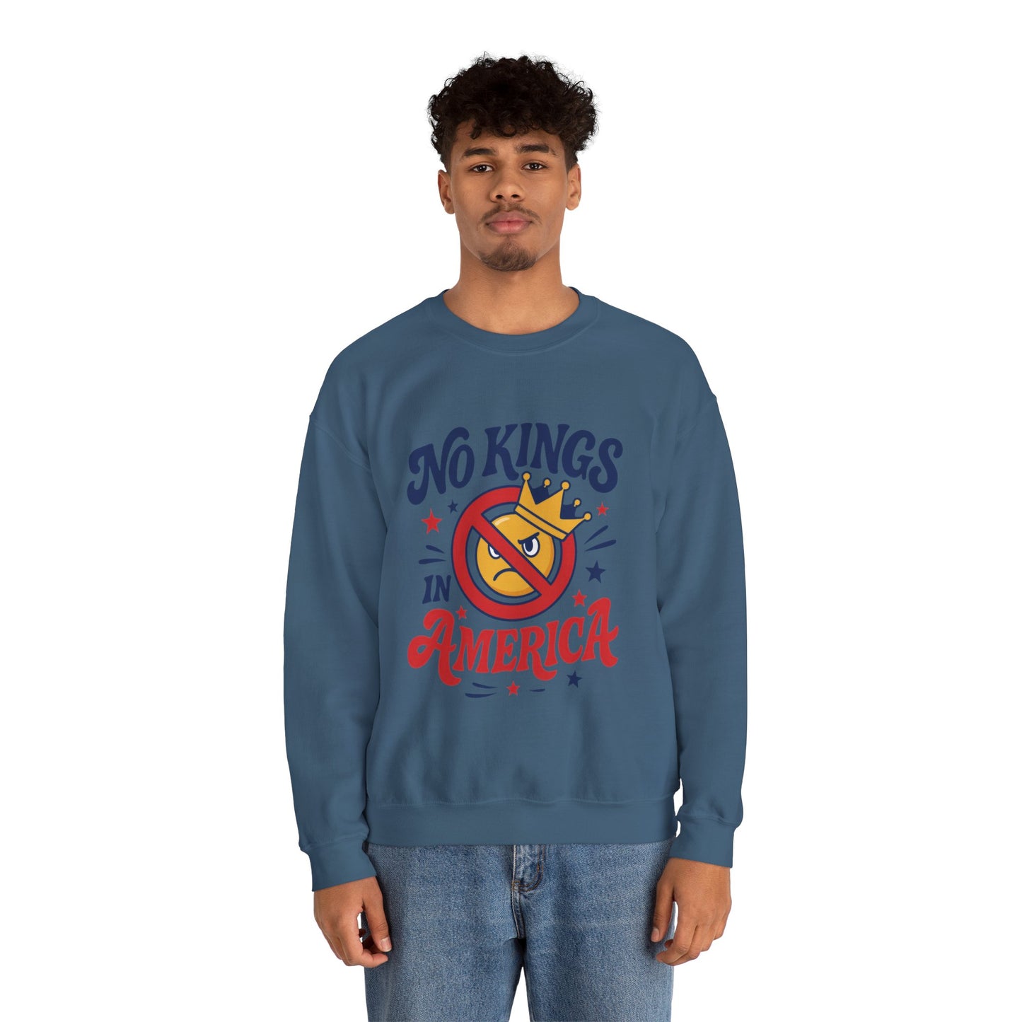 No Kings in America Sweatshirt - Funny Patriotic Anti Monarchy Pullover - USA Independence Sweater, Political Apparel, Gift for Activists
