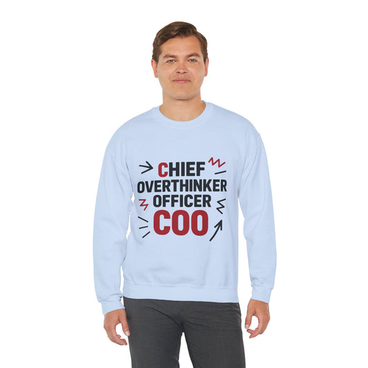 Chief Overthinker Officer Men's Sweatshirt, COO Funny Office Humor Graphic Pullover, Men's Heavy Blend™ Crewneck Sweatshirt