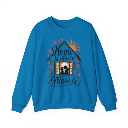 Home Is Where Mom Is Sweatshirt, Mother's Day Cotton Sweatshirt, Cute Family Gift for Mom, Sentimental Mom Gift, mother's day Gift