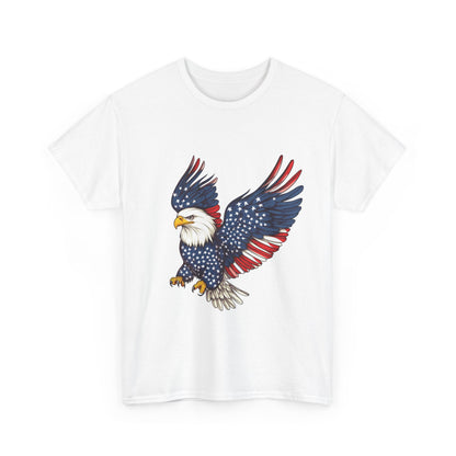 Patriotic Eagle Tee | Unisex Heavy Cotton T-Shirt for Independence Day, Memorial Day, Veterans Day, Gift for Nature Lovers, Casual Wear