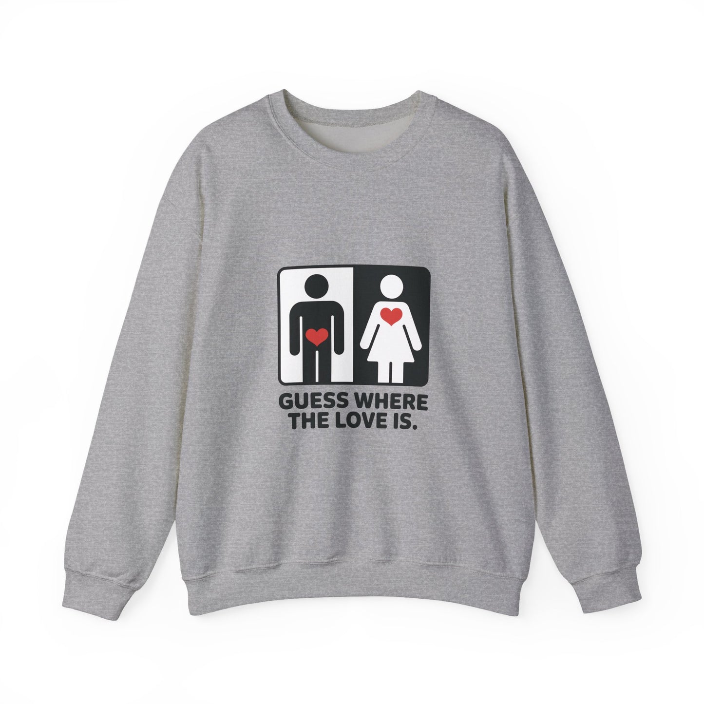 GuesWhere the Love Is Sweatshirt, Couples Gift, Valentines Day Apparel, Matching Sweatshirt, Relationship Sweatshirt, Love Joke Graphic
