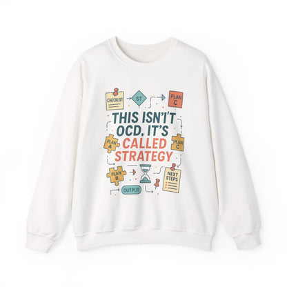 Funny Womens Planning Sweatshirt, This Isnt OCD Its Called Strategy, Sarcastic Organizer Pullover for Her, Strategy Sweatshirt