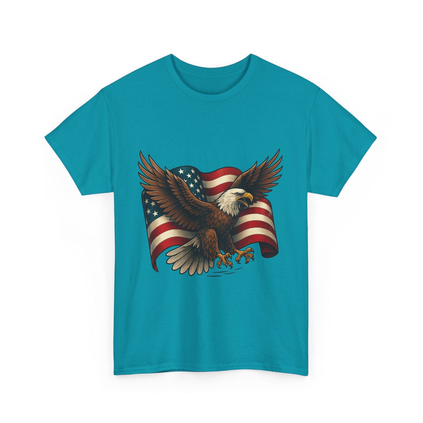 American Eagle Graphic Tee, Patriotic T-Shirt, Fourth of July Apparel, Eagle Love Shirt, Unisex Heavy Cotton Tee