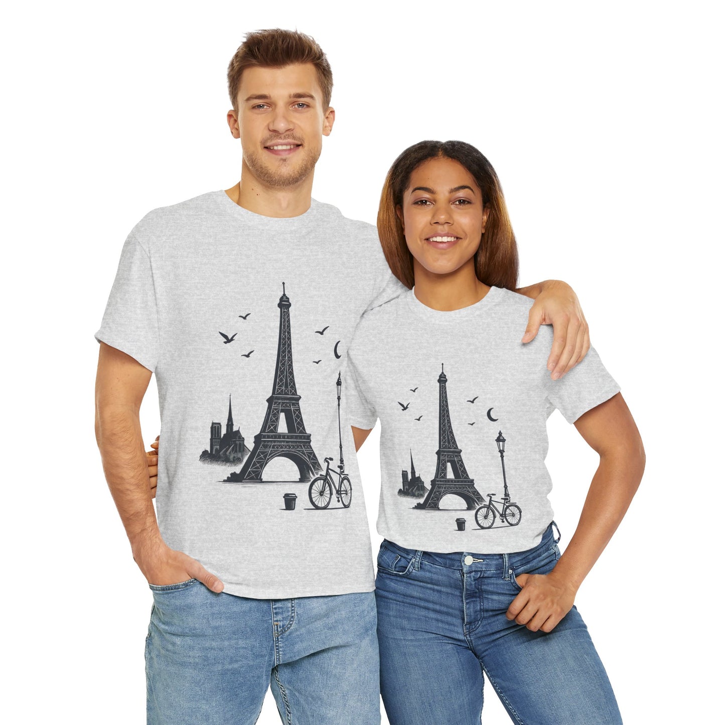 Eiffel Tower Graphic Tee, Parisian Style T-Shirt, Casual Summer Top, Travel Gift, Unisex Cotton Shirt