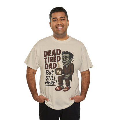 Dead Tired Dad Funny Zombie Coffee Men's T-Shirt, Father's Day Gift for Men, Dad Fuel Graphic Tee, Halloween Dad Tee