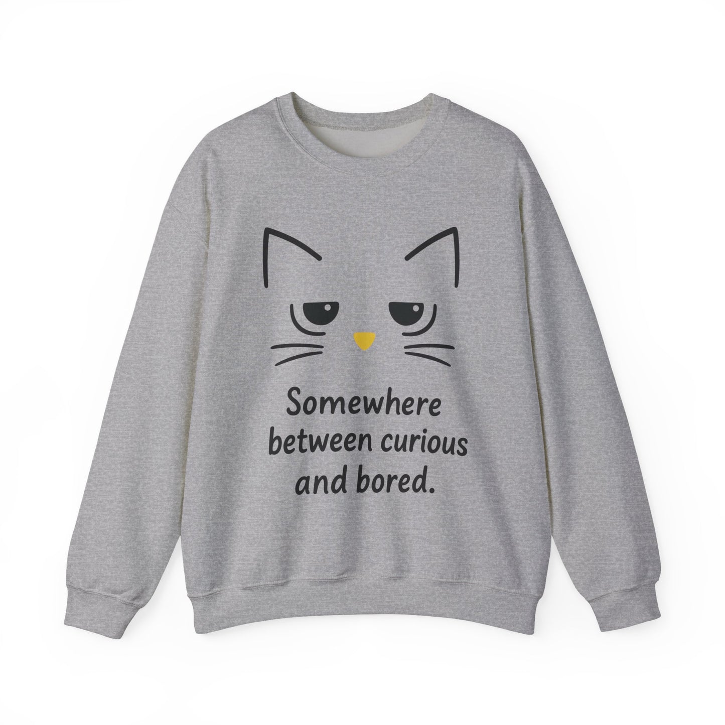 Whimsical Cat Crewneck Womens Sweatshirt, Cozy Relaxed Wear, Perfect Gift for Cat Lovers, Casual Everyday Style