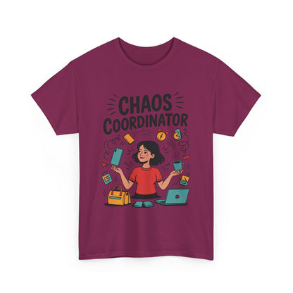 Chaos Coordinator Heavy Cotton Tee, Gift for Busy Moms, Mother's Day Gift, Funny Mom Life Shirt,  Busy Life Humor T-Shirt