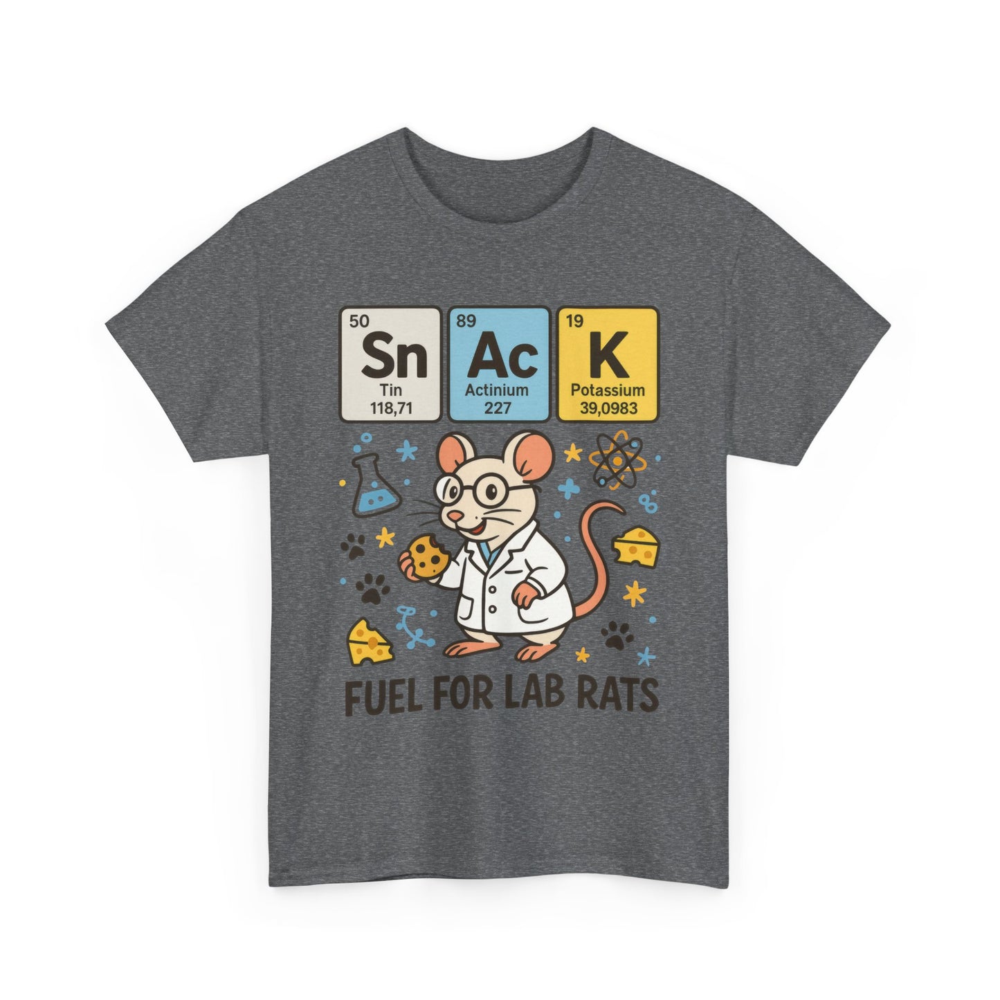 Funny Womens Science T-Shirt,Periodic Table Tee, Fuel for Lab Rats Nerdy Shirt, Gifts for STEM Lovers, Quirky Science Apparel