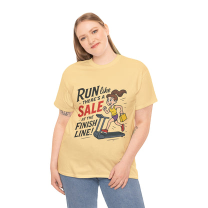 Motivational Fitness Tee, Workout Shirt, Funny Exercise Gym Top, Funny Shopping Tee, Treadmill Runner Shirt for Her,  run for sale tee