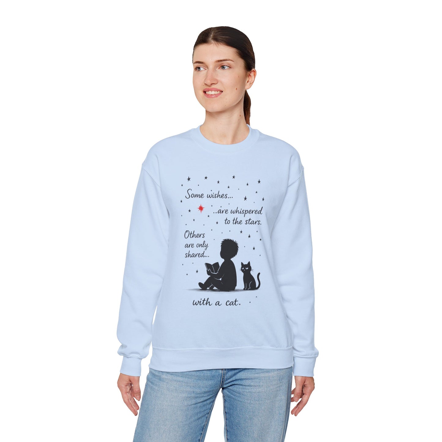 Cozy Cat-Inspired Crewneck Sweatshirt - Literary Lover Gift, Womens Layer, Cat Enthusiast Apparel, Thoughtful Gift for Cozy Nights