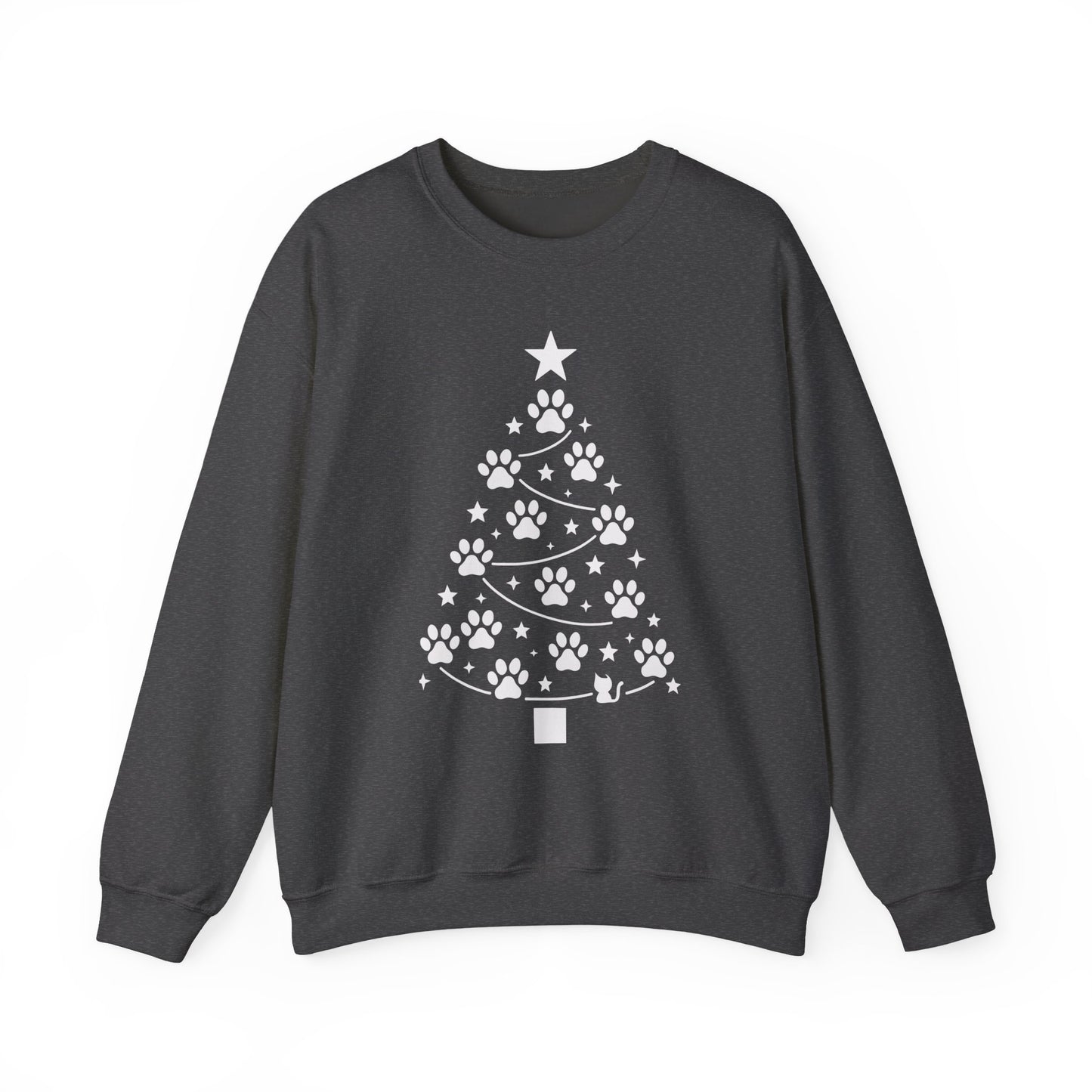 Paw Christmas Tree Women's Sweatshirt, Pet Lover Holiday Sweater