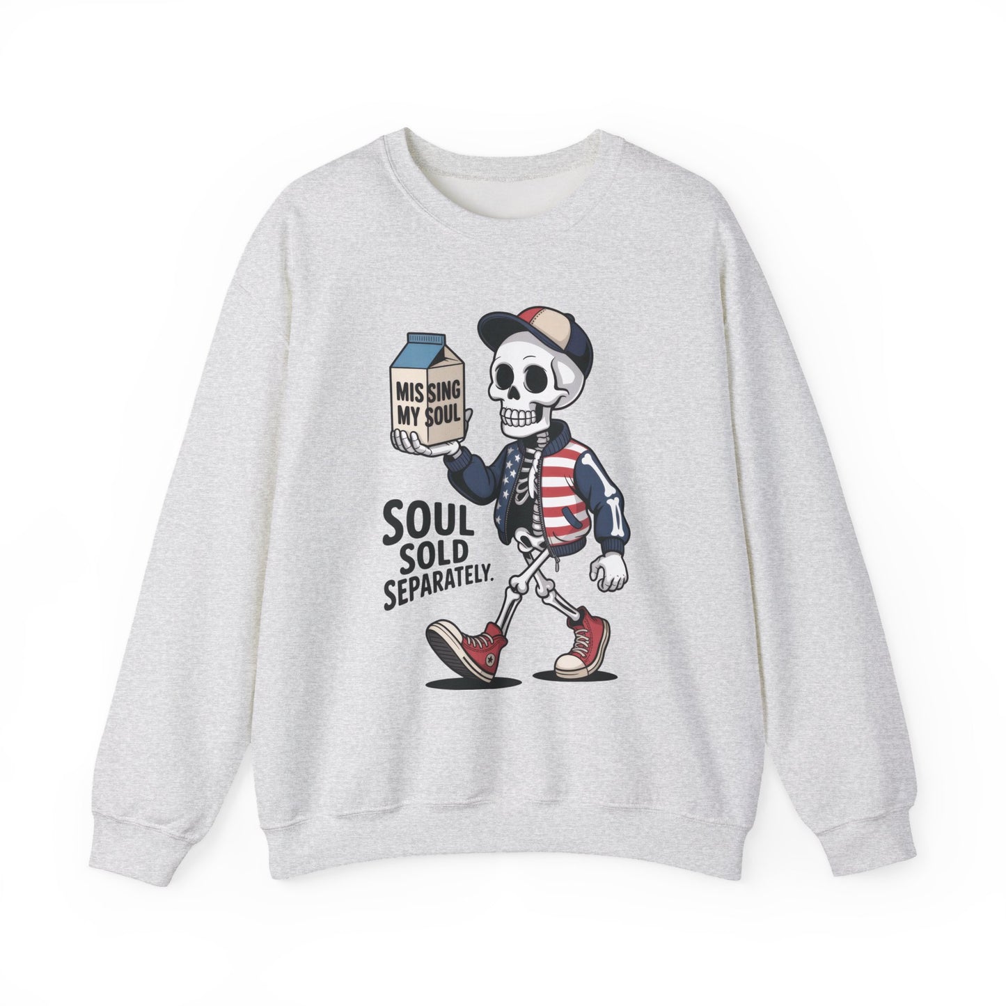 Skeleton Graphic Sweatshirt, Soul Sold Separately Pullover, Funny Gothic Streetwear, Missing My Soul Skull Hoodie Alternative