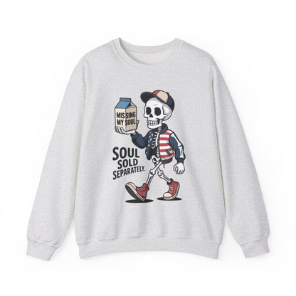 Skeleton Graphic Sweatshirt, Soul Sold Separately Pullover, Funny Gothic Streetwear, Missing My Soul Skull Hoodie Alternative