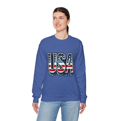USA Patriotic Crewneck Sweatshirt for All Seasons, Cozy Sweatshirt for Independence Day, Casual Wear, Gift for Friends and Family