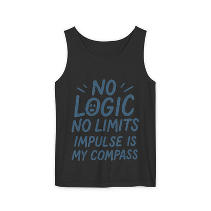 Funny No Logic Womens Tank Top, No Limits Impulse Quote, Carefree Graphic Tee, Gym Apparel for Women, Fitness Gift, Casual Summer Top