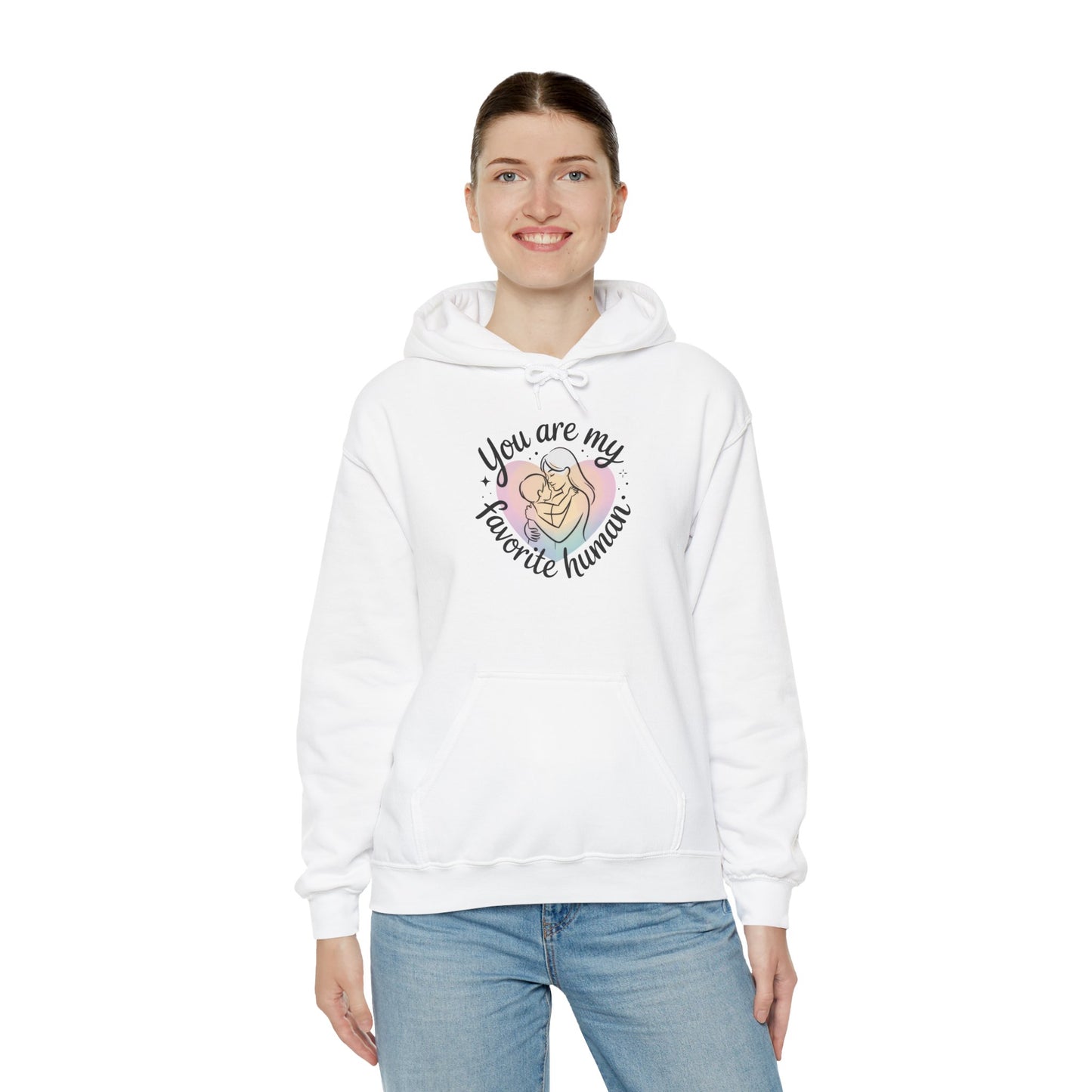 You Are My Favorite Human Hoodie, Cute Mom and Baby Pastel Design, Mothers Day Hooded Sweatshirt Gift
