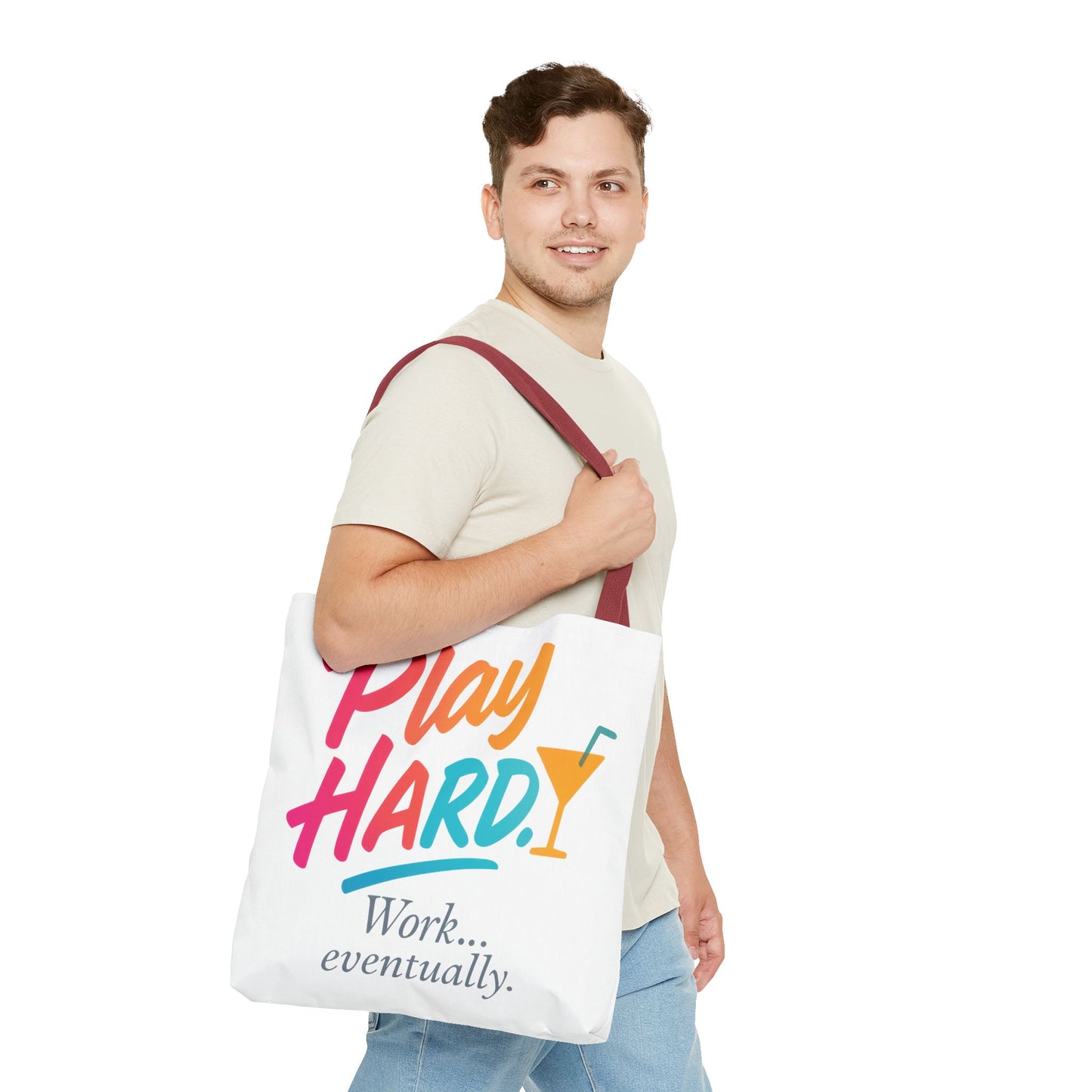 Play Hard Tote Bag - Fun, Stylish, Tote for Work & Play, Summer, Gift, Beach Bag, Everyday Carry, Beach Weekender Bag, large canvas bag