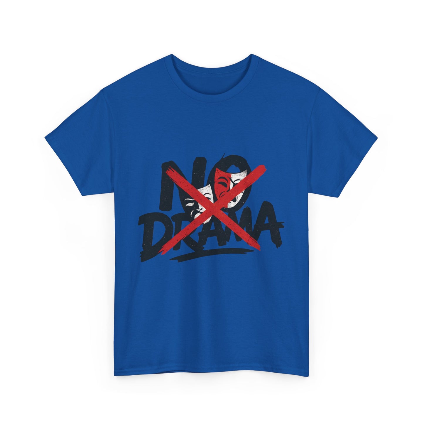 No Drama Unisex Heavy Cotton Tee, Casual Shirt, Gift for Friends, Relaxed Fit, Comfort Wear, Everyday Style