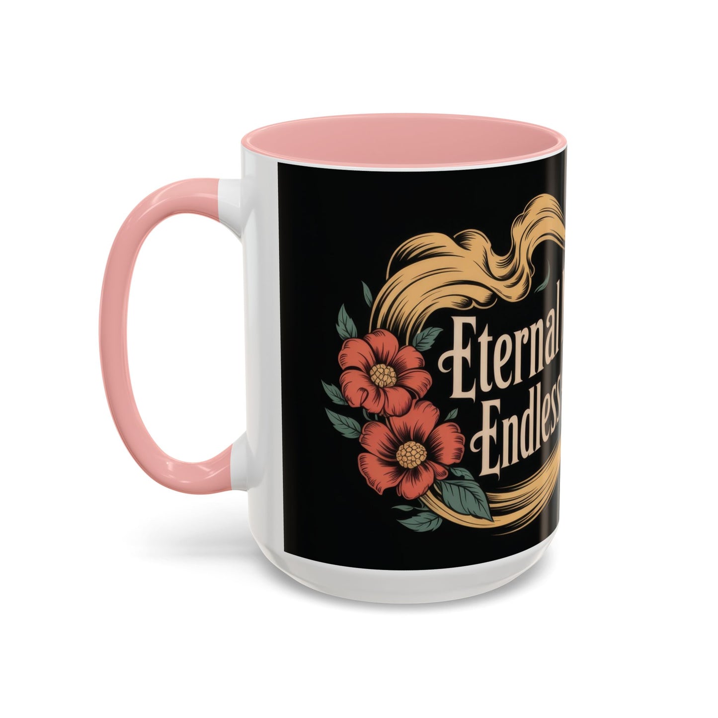 Eternal Mind Endless Flame Mug, Gothic Skull - Floral Coffee Cup, Dark Romantic Gift for Halloween or Everyday Use, Coffee Mug (11, 15oz)