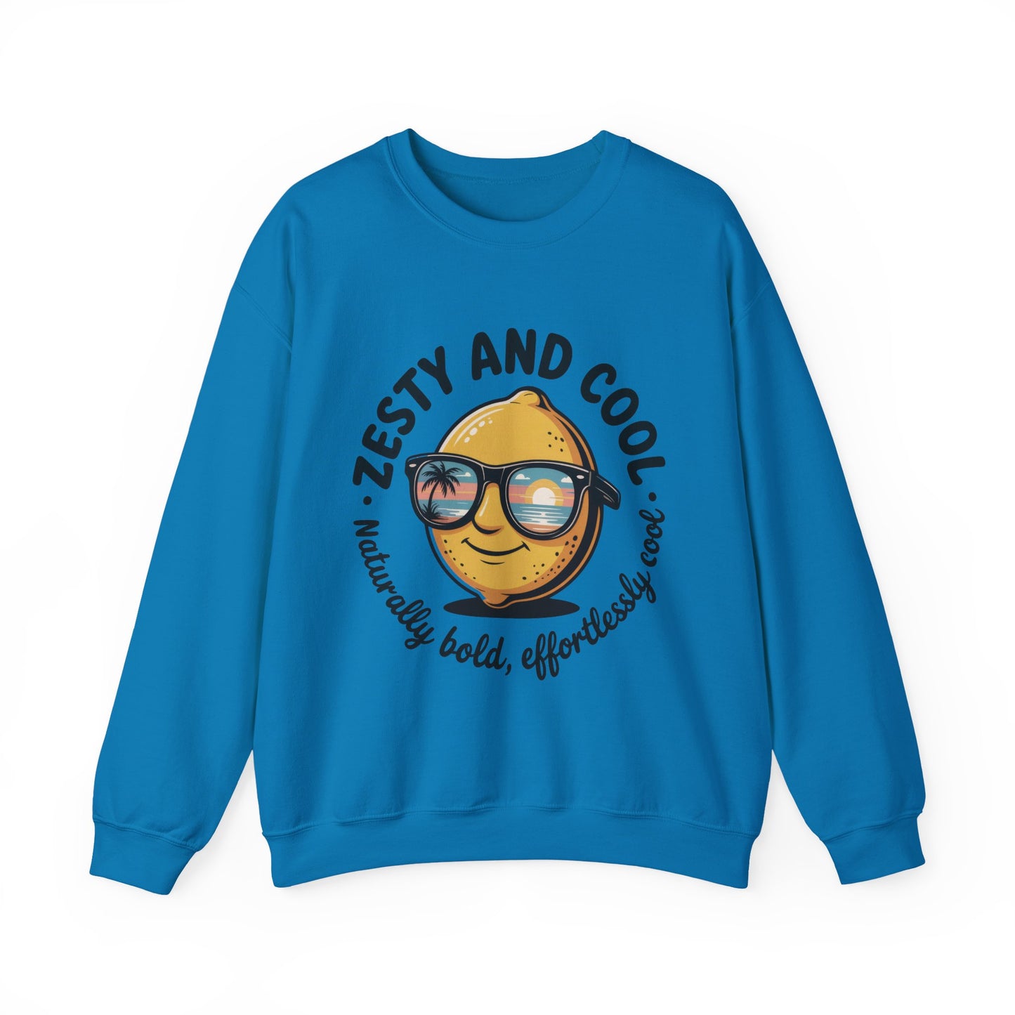 Zesty Lemon Mens Crewneck Sweatshirt - Fun Gift for Friends, Cool Casual Style, Summer Vibes, Mens Graphic Apparel, Perfect for Relaxing