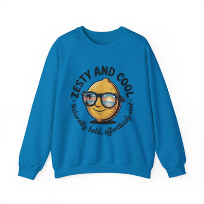 Zesty Lemon Mens Crewneck Sweatshirt - Fun Gift for Friends, Cool Casual Style, Summer Vibes, Mens Graphic Apparel, Perfect for Relaxing