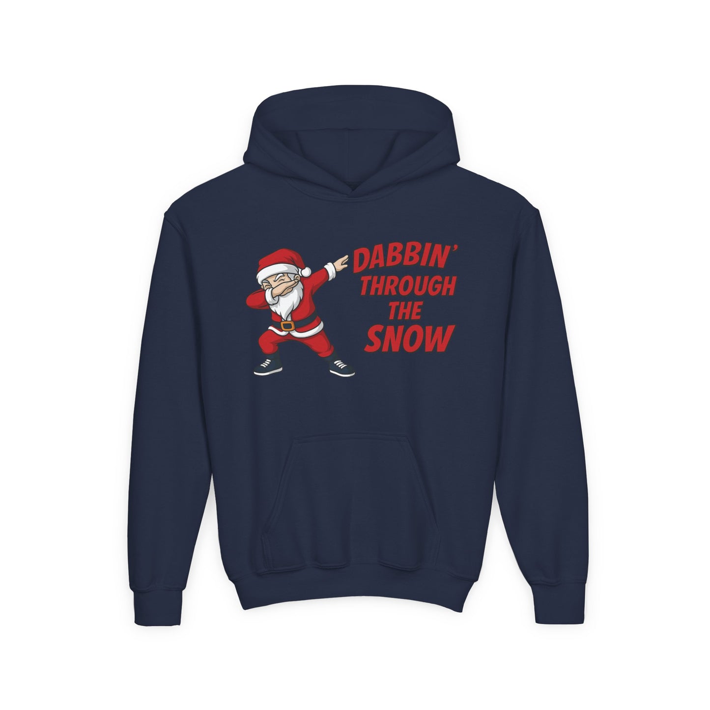 Dabbin Santa Youth Christmas Hoodie, Funny Holiday Sweatshirt for Boys