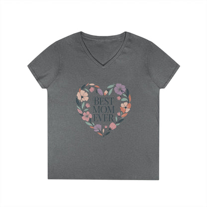 Best Mom Ever Floral V-Neck T-Shirt, Gift for Mom, Mother's Day Shirt, Floral Tee, Mothers Day Gift Shirt