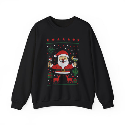 Funny Santa Women's Christmas Sweatshirt, Holiday Party Pullover