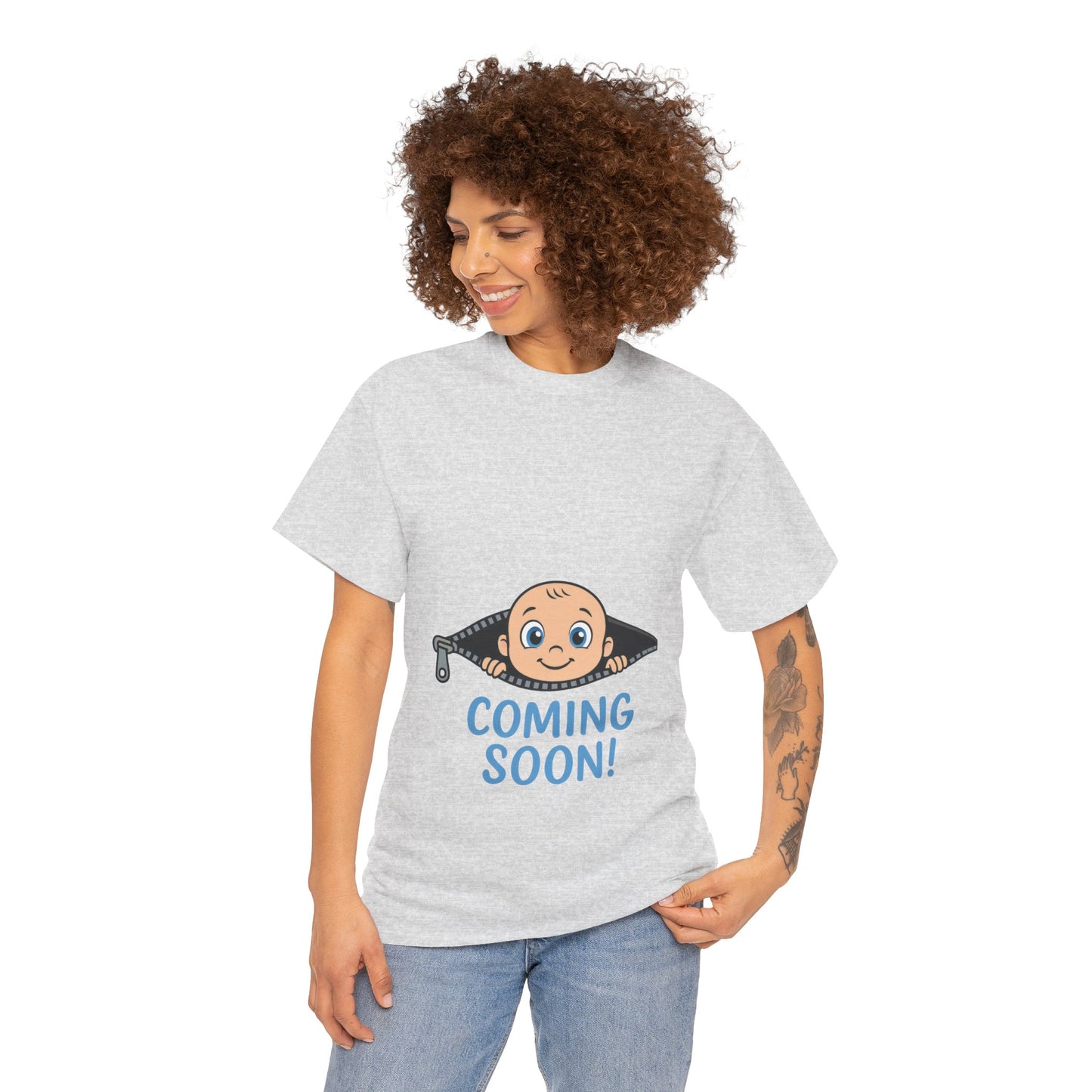 Coming Soon Maternity T-Shirt, Cute Baby Boy Pregnancy Announcement Shirt, Funny Expecting Mom Gift, Gender Reveal Tee, Baby Shower Top