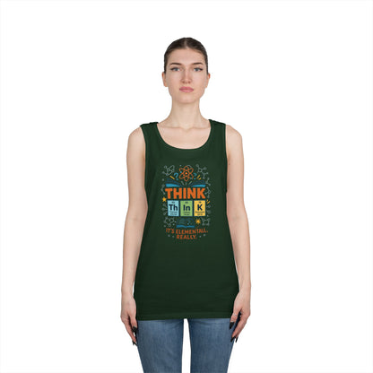 Think Tank Top for Men, Nerdy Chemistry Shirt, Periodic Table Funny Science Tank, Geeky STEM Gift for Him, Science Lovers Gift