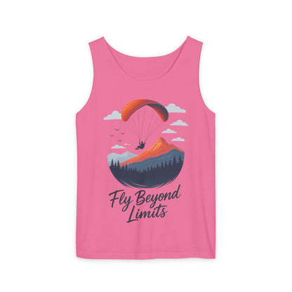 Adventure-Inspiring Fly Beyond Limits Unisex Tank Top, Summer Casual Wear, Outdoor Enthusiast Gift, Travel Apparel, Motivational Gift