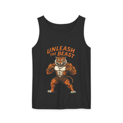 Unleash The Beast Tiger Gym Tank Top - Mens Workout Muscle Tank, Fitness Motivation Sleeveless Shirt, Bodybuilding Top, Strong Beast Gym Top