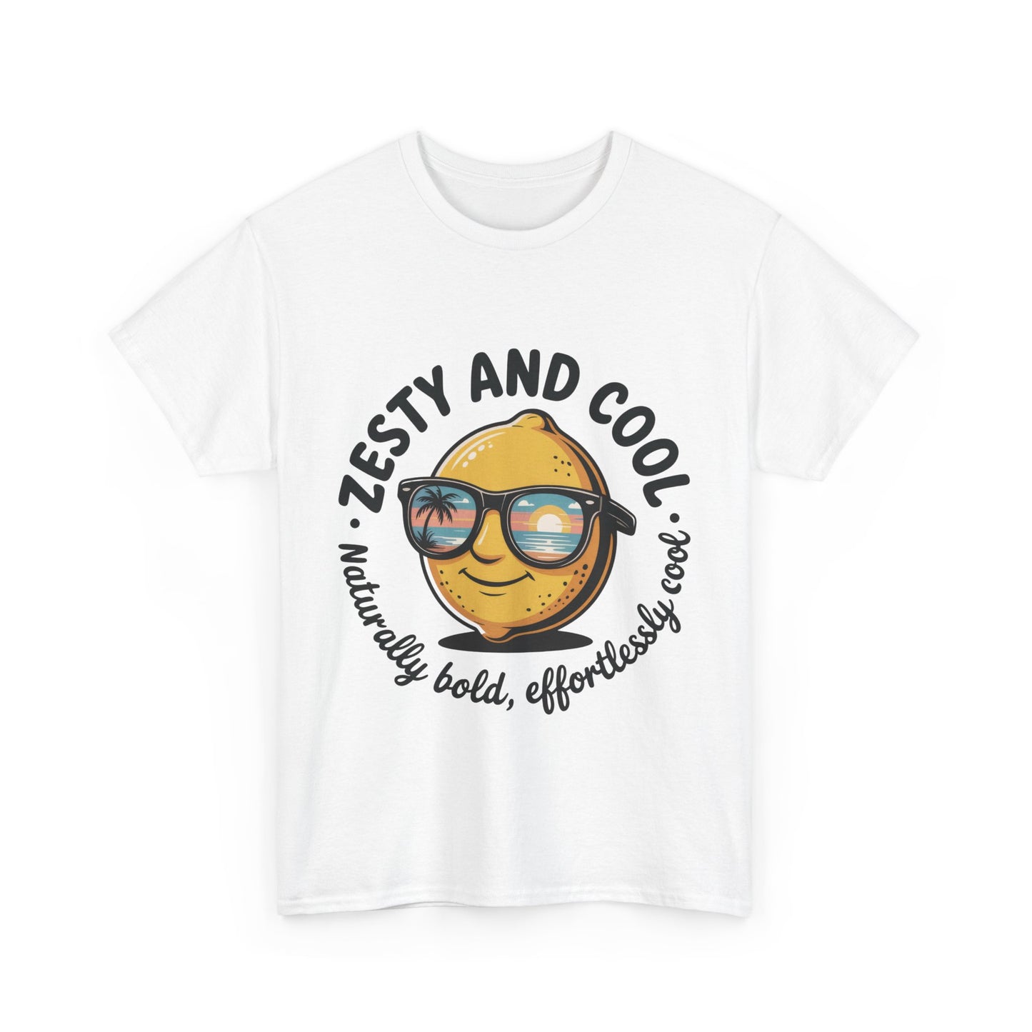 Zesty Lemon Tee, Womens Heavy Cotton T-Shirt, Funny Graphic Tee, Summer Apparel, Gift for Lemon Lovers, Casual Style, Funny Summer Tee